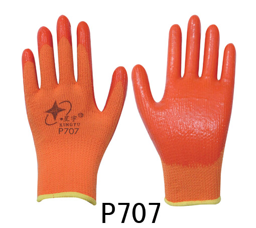 七針尼龍毛圈拉絨PVC手套P707 勞保用品批發(fā)優(yōu)選